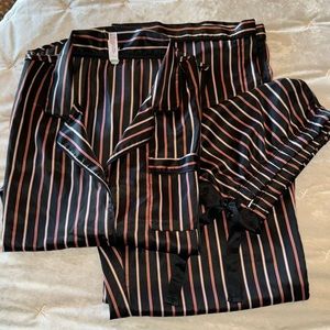 Black Satin 2 piece Pajama Set